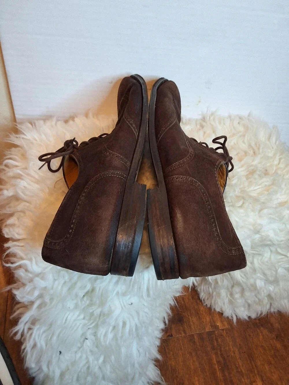 Bally Italian Men’s Brown Suede Wingtip Brogue Oxford Shoes Size 14D